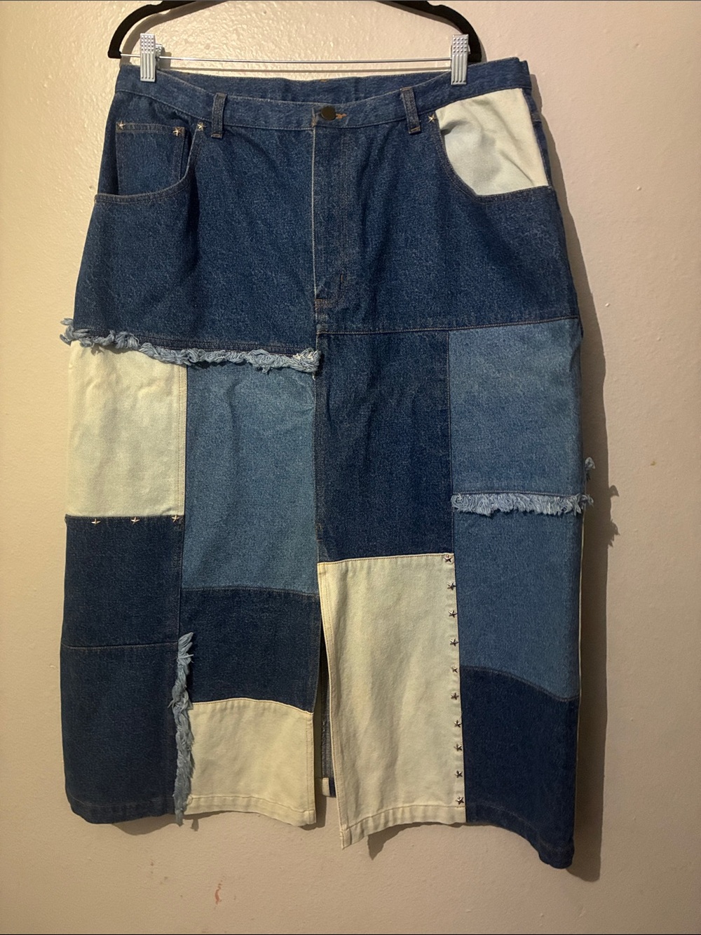 Roaman's Patchwork Denim Maxi Skirt - Picture 7 of 7